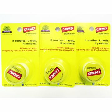 Carmex Original Lip Balm Jar, 0.25 oz Each (3 Pack)