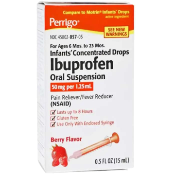 Infants’ Ibuprofen Oral Suspension Concentrated Drops 50 mg per 1.25 mL with Berry Flavor