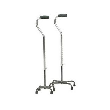 Small Base Quad Cane, 300 lb Capacity, 29" to 38" Handle, Black