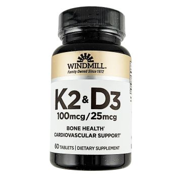 Vitamin K2 and D3, 60 Tablets by Windmill