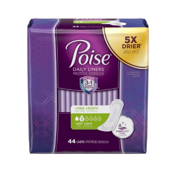 Poise Pantyliner by Kimberly Clark - Very Light Extra Coverage / Package of 44