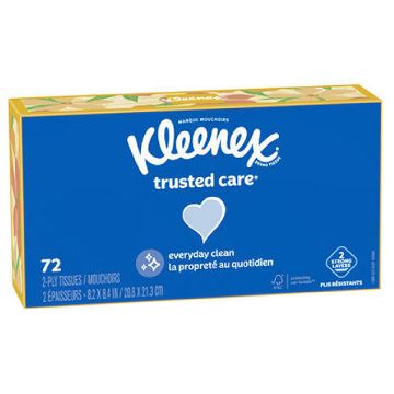 Kleenex Trusted Care Facial Tissues 2-Ply White Tissues 72 Per Box