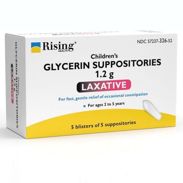 Laxative Suppositories for Kids, Glycerin 1.2 gram, Ages 2 to 5, Gentle Relief for Children, 12/pk