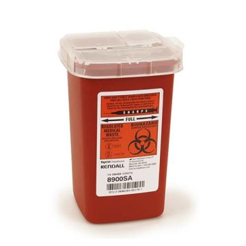 Sage Biohazard Sharps Containers by Lhasa Oms Inc - 1 quart, Bio-Hazard, 3 ½ inch x 3 ½ inch x6 inch