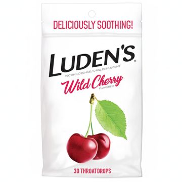 Luden's Wild Cherry Sore Throat Drop Lozenges Original Flavor 30 Count
