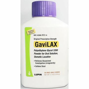 GaviLax Polyethylene Glycol 3350, 17.9 oz Each (1 or 3 Pack) by Lupin - 3 Pack