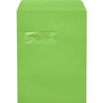 9 x 12 Open End Window Envelopes with Peel & Seal - Lime Green 32lb