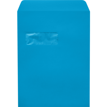 9 x 12 Open End Window Envelopes with Peel & Seal - Pool Blue 32lb