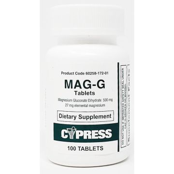 Magnesium Gluconate (MAG-G) 500 mg 100 Tablets by Cypress