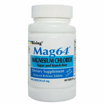 Mag 64 mg (Magnesium Chloride) 60 Tablets by Rising
