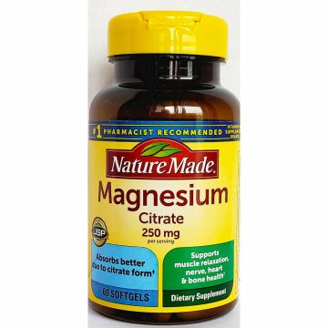Magnesium Citrate 250 mg, 60 Softgels by Nature Made