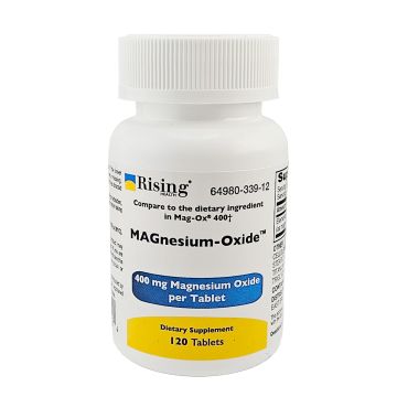 Magnesium Oxide, 400 mg 120 Tablets by Rising