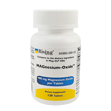 Magnesium Oxide, 400 mg 120 Tablets by Rising