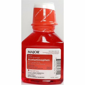 Acetaminophen Liquid 500 mg 8 fl oz Each (1 or 3 Pack) by Major - 1 Pack