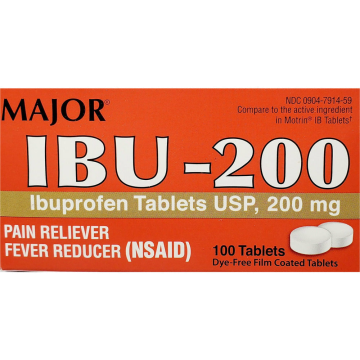 Ibuprofen 200 mg 100 Coated Tablets by Major