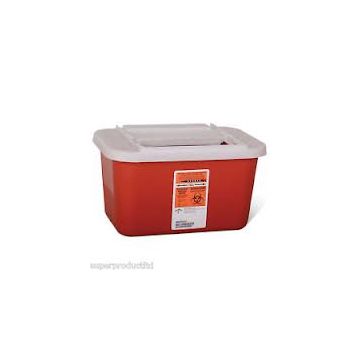 Devon Sharps Container with Clear Lid 1 Gallon Red by Covidien