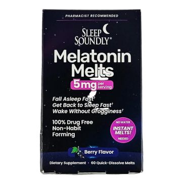 Melatonin Melts, 5 mg (Berry Flavor) 60 Melts by Sleep Soundly
