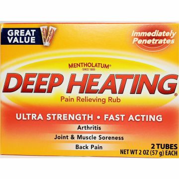Mentholatum Deep Heating Pain Relieving Rub, 2 Tubes Each (1 or 3 Pack) - 1 Pack
