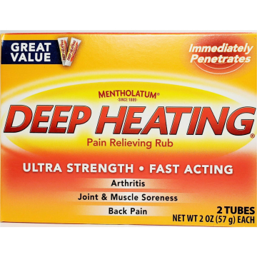 Mentholatum Deep Heating Pain Relieving Rub, 2 Tubes Each (1 or 3 Pack) - 3 Pack