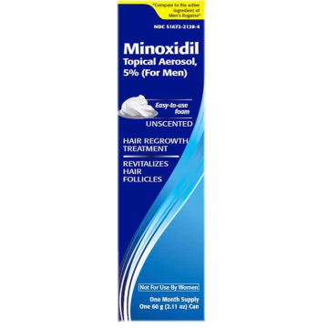 Minoxidil Foam 5% Hair Regrowth Treatment for Men, Unscented 60 gram