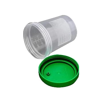 AMSure Urine Specimen Containers with Lid 4 Oz, Individually in Poly Pouch by Amsino Urological