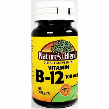 Vitamin B12, 100 mcg 100 Tablets by Natures Blend