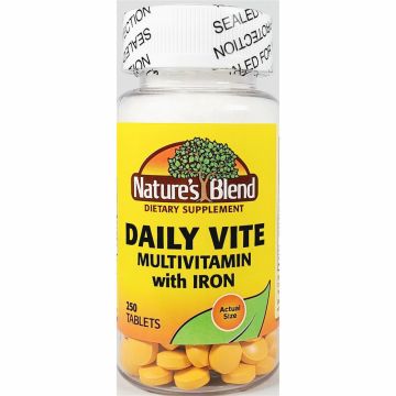 Multivitamin with Iron (Daily Vite) 250 Tablets by Nature's Blend
