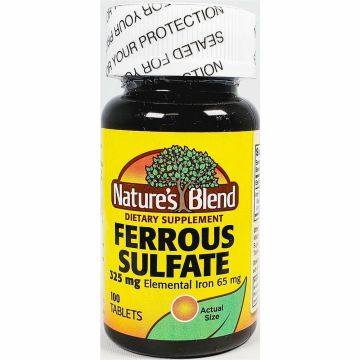 Ferrous Sulfate 325 mg 100 Tablets by Nature's Blend
