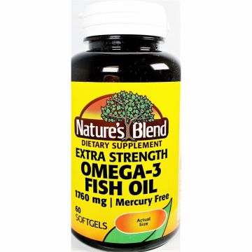 Omega-3 Fish Oil, 1760 mg (Mercury Free) 60 Softgels by Natures Blend