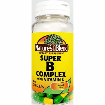 B Complex with Vitamin C, 100 Capsules by Nature's Blend