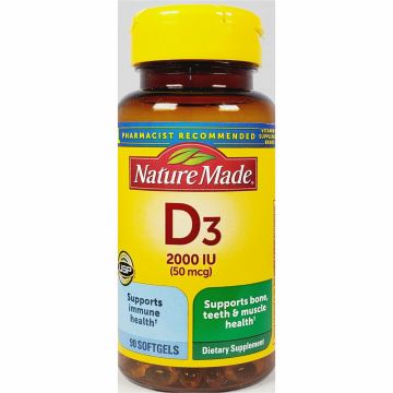 Vitamin D3 (50 mcg) 90 Softgels by Nature Made