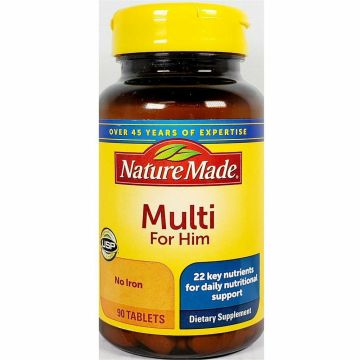 Multivitamin for Men (No Iron) 90 Tablets by Nature Made