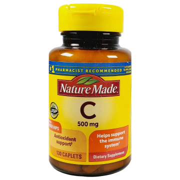 Vitamin C with Rose Hips 500 mg, 130 Caplets by Nature Made