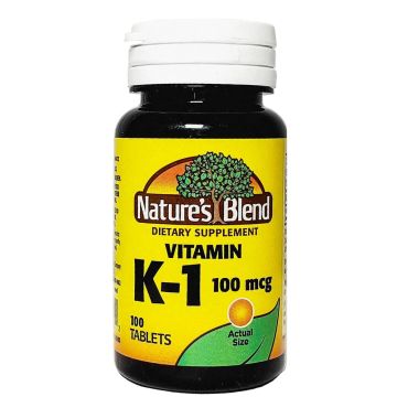 Vitamin K1, 100 mcg 100 Tablets by Nature's Blend