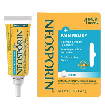 Neosporin First Aid Antibiotic Cream + Pain Relief Maximum Strength 0.5 oz