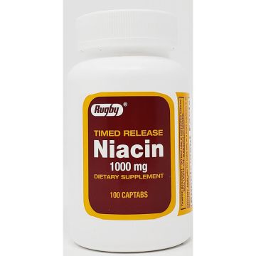 Niacin 1000 mg (Timed Release) 100 Captabs by Rugby