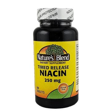Niacin 250 mg (Timed Release) 100 Tablets by Natures Blend