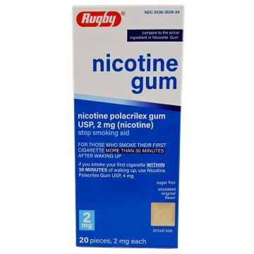 Nicotine Gum 2mg (Uncoated Original Flavor) 20 Piece