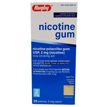 Nicotine Gum 2mg (Uncoated Original Flavor) 20 Piece