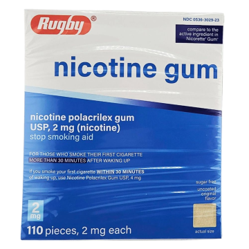 Nicotine Gum 2mg (Uncoated Original Flavor) 110 Pieces