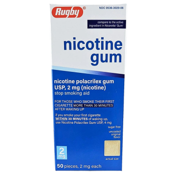 Nicotine Gum 2mg (Uncoated Original Flavor) Sugar Free 50 Piece