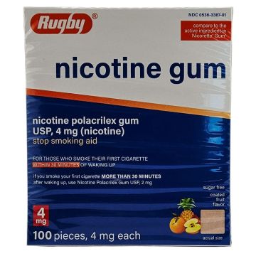 Nicotine Gum 4mg (Coated Fruit Flavor) 100 Pieces