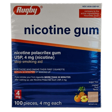 Nicotine Gum 4mg (Coated Fruit Flavor) 100 Pieces