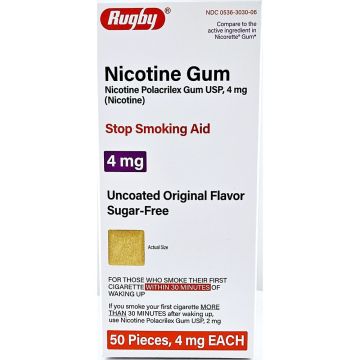 Nicotine Gum 4mg (Uncoated Original Flavor) 50 Pieces