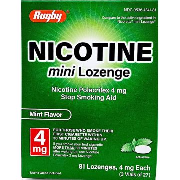 Nicotine Mini Lozenge 4 mg (Mint Flavor) 81 Lozenges