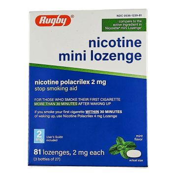 Nicotine Mini Lozenge 2 mg (Mint Flavor) 81 Lozenges