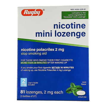 Nicotine Mini Lozenge 2 mg (Mint Flavor) 81 Lozenges
