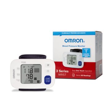 Omron 3 Series Digital Blood Pressure Wrist Unit with Automatic Inflation