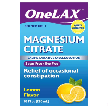 OneLax Magnesium Citrate Saline Laxative Oral Solution Lemon Flavor Sugar Free 10 oz