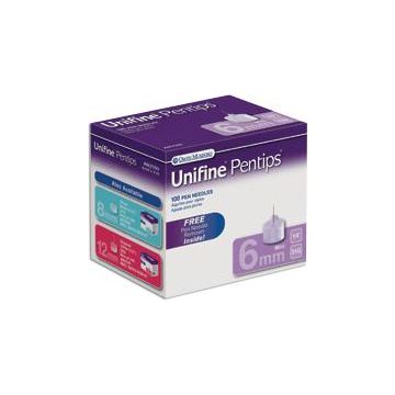Unifine® Pentips® Pen Needles 31G x 6mm Needle Length - Box of 100